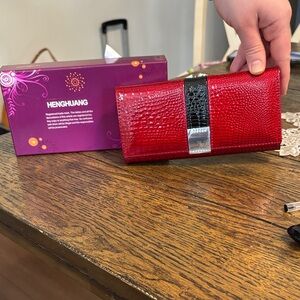 Red Textured Wallet